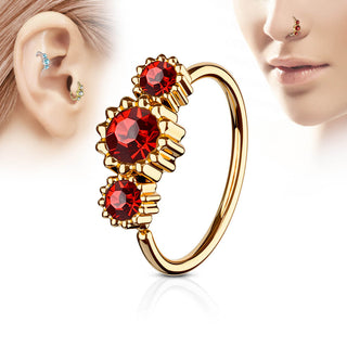Ring 3 Zirkonia Roségold IP Biegbar