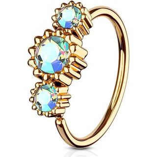 Ring 3 Zirkonia Roségold IP Biegbar