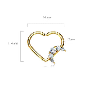 Ring Herz Mond Zirkonia Biegbar