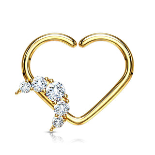 Ring Herz Mond Zirkonia Biegbar