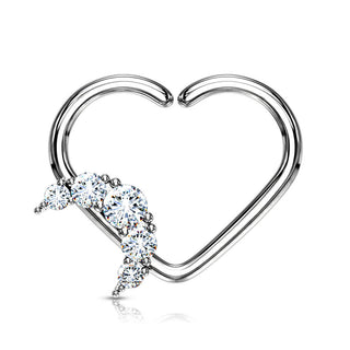 Ring Herz Mond Zirkonia Biegbar