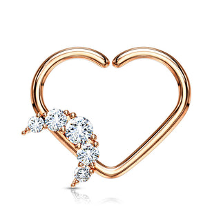 Ring Herz Mond Zirkonia Biegbar