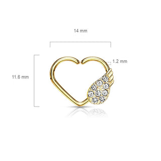 Ring Herz Engelsflügel Zirkonia Biegbar