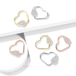 Ring Herz Engelsflügel Zirkonia Biegbar