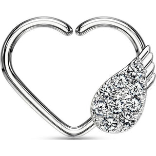 Ring Herz Engelsflügel Zirkonia Biegbar