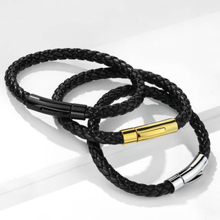 Schwarz Geflochten Silber Verschluss