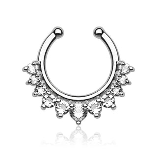 Fake Nasenpiercing Septum 11 Zirkonia Biegbar