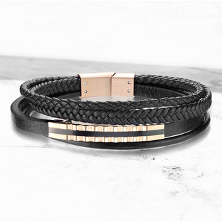 Schwarz Geflochten Roségold Magnet
