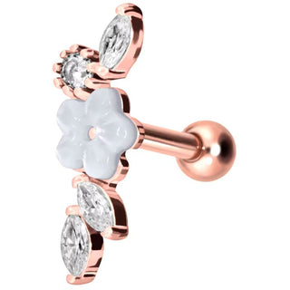 Titan Barbell Perlmutt Blume Zirkonia