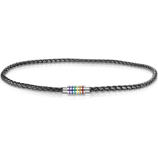 Schwarz geflochten Regenbogen Streifen