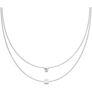 Würfel Kugel Zirkonia Doppel Anhänger