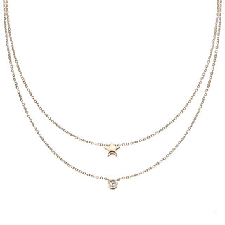 Stern Kugel Zirkonia Doppel Anhänger