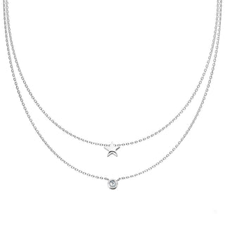 Stern Kugel Zirkonia Doppel Anhänger