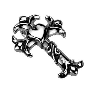 Kreuz Herz  Silber