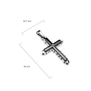 Kreuz Zirkonia Schwarz Silber