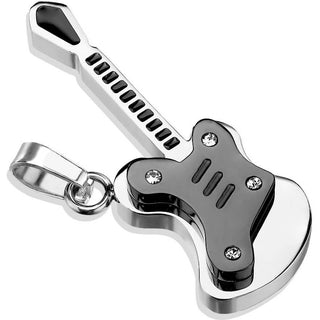 Gitarre Schwarz Silber