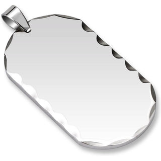 Hundemarke Facetten Silber