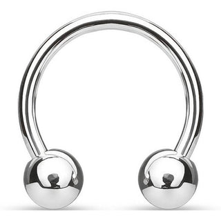 Titan Hufeisen Piercing Kugel Silber