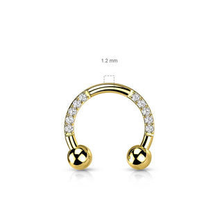 Titan Hufeisen Piercing Zirkonia
