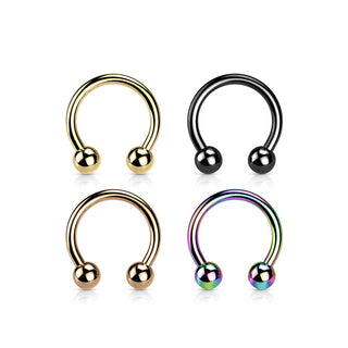 Titan Hufeisen Piercing Kugel PVD