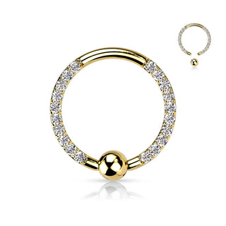 Titan Ring Kugel Zirkonia Klemmkugelring