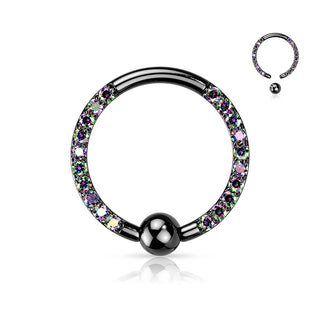 Titan Ring Kugel Zirkonia Klemmkugelring