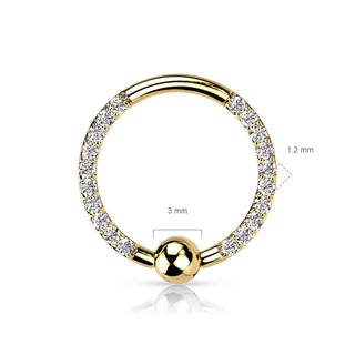 Titan Ring Kugel Zirkonia Klemmkugelring