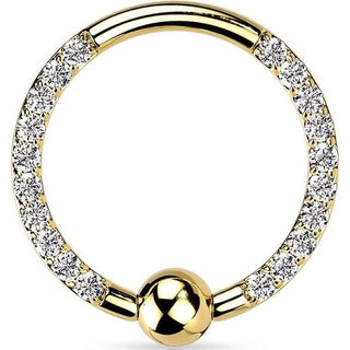 Titan Ring Kugel Zirkonia Klemmkugelring
