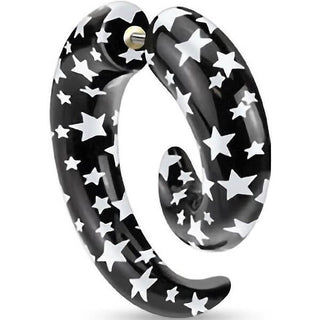 Fake Plug Spirale Sterne Schwarz