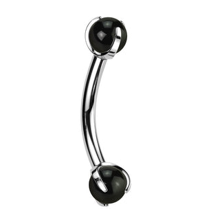 Curved Barbell Halbedelstein Innengewinde