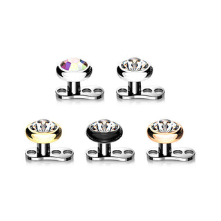 Titan Dermal Anchor Zirkonia Flach Gewinde 2mm Innengewinde