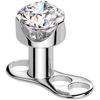 Titan Dermal Anchor 2,5 mm hohe Zirkonia-Krappenfassung Innengewinde
