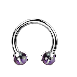 Hufeisen Piercing Halbedelstein Innengewinde