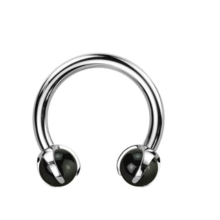 Hufeisen Piercing Halbedelstein Innengewinde