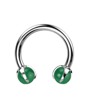 Hufeisen Piercing Halbedelstein Innengewinde