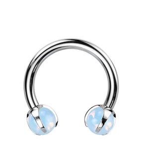 Hufeisen Piercing Halbedelstein Innengewinde