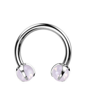 Hufeisen Piercing Halbedelstein Innengewinde