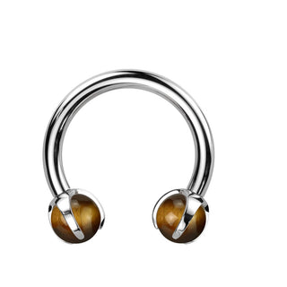 Hufeisen Piercing Halbedelstein Innengewinde