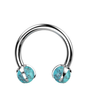 Hufeisen Piercing Halbedelstein Innengewinde