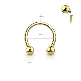 Titan Hufeisen Piercing Kugel Innengewinde