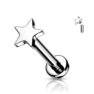 Titan Labret Stern Flach Innengewinde
