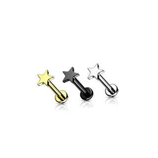 Titan Labret Stern Flach Innengewinde