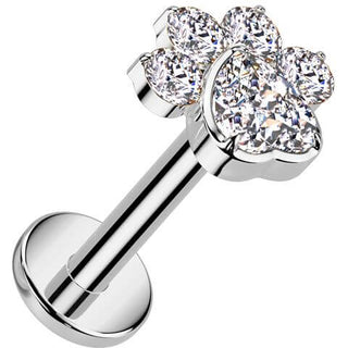 Titan Labret Pfote Zirkonia Innengewinde