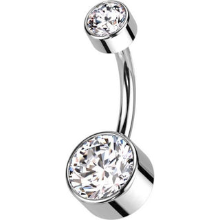Titan Bauchnabelpiercing Zirkonia Rund Innengewinde