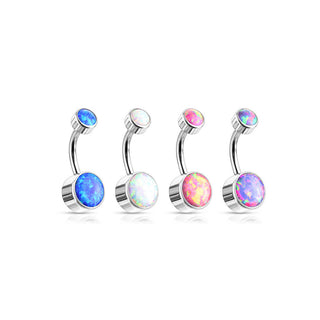 Titan Bauchnabelpiercing Opal Rund Silber Innengewinde