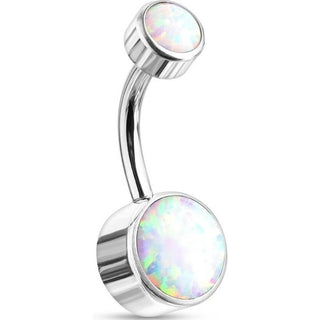 Titan Bauchnabelpiercing Opal Rund Silber Innengewinde