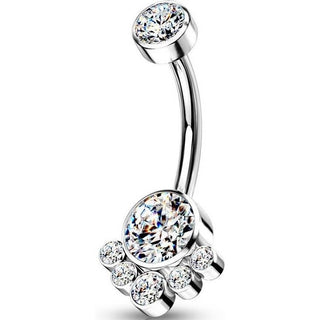 Titan Bauchnabelpiercing Zirkonia Silber Innengewinde