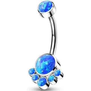 Titan Bauchnabelpiercing Opal Silber Innengewinde