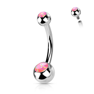 Titan Bauchnabelpiercing Kugel Opal Innengewinde