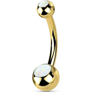 Titan Bauchnabelpiercing Kugel Opal Innengewinde